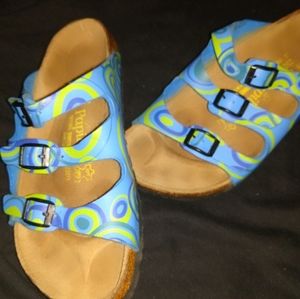 Blue and Green Birkenstock Sandals
